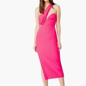 Bardot One Shoulder Pink Dress